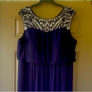 NWT Alex evenings  20W Navy blue dress.